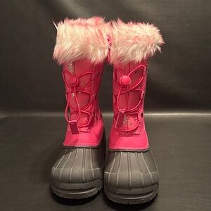 Kids Pink and Gray Snow Boots